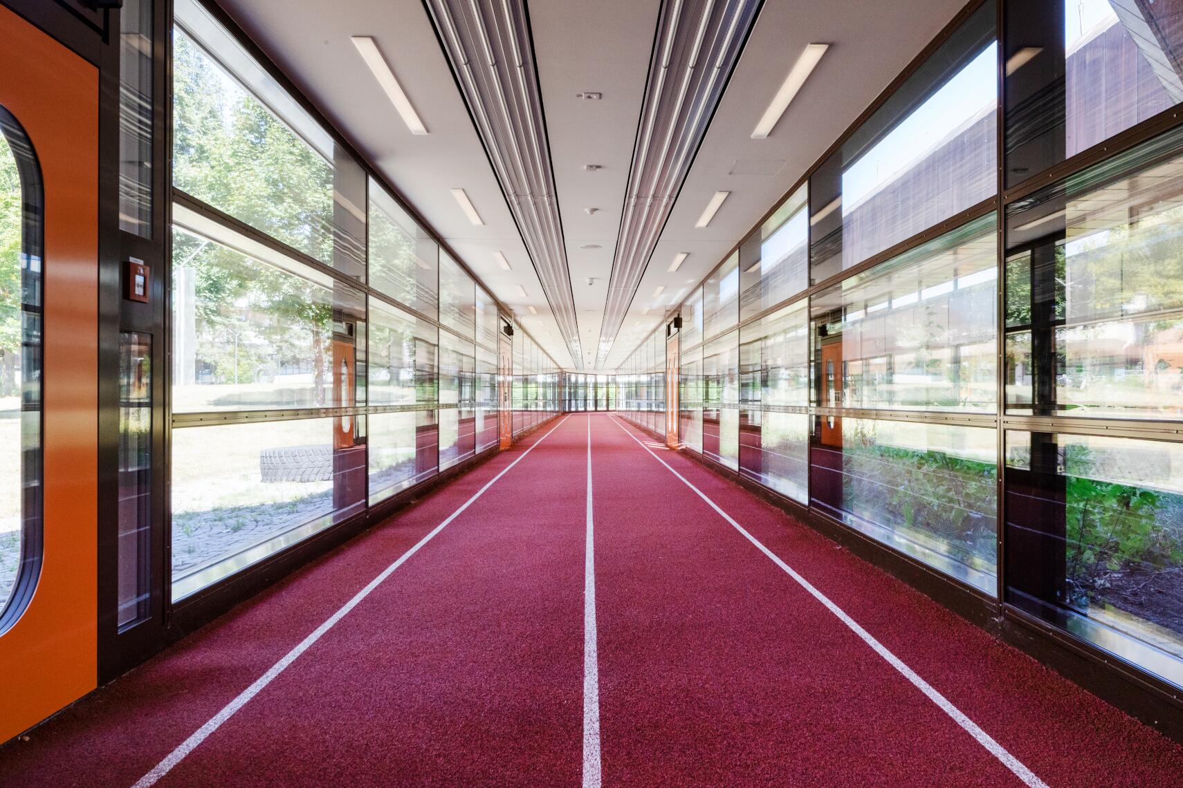 Die Indoor-Laufbahn ermöglicht wetterunabhängiges Training.